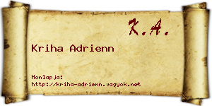Kriha Adrienn névjegykártya